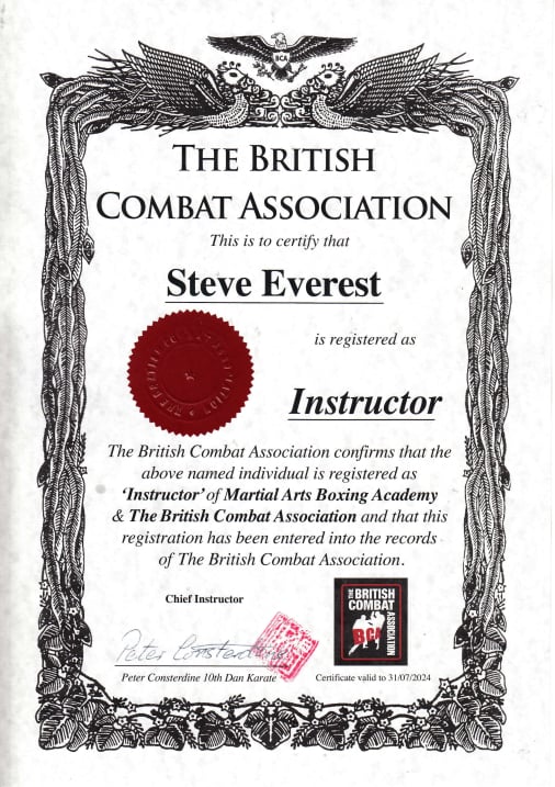 Martial Arts Boxing Academy Steve Certified Instructor